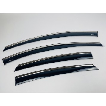 Дефлекторы окон Ford Focus 2011-2019 III Sedan/HB с нерж. хром полоской-6